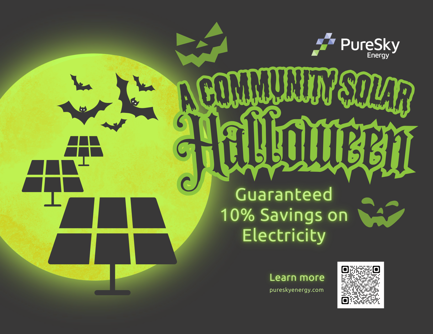 Dark Community Solar Halloween - Guaranteed 10% Savings Postcard