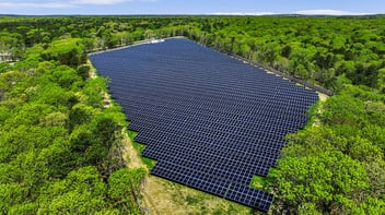 Cotuit Solar Farm near Sandwich, Massachusetts - Aerial View