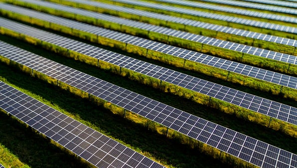 Community Solar Panels Close Up