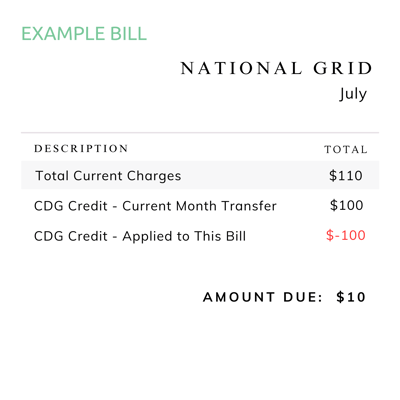 National Grid Example Bill Community Solar