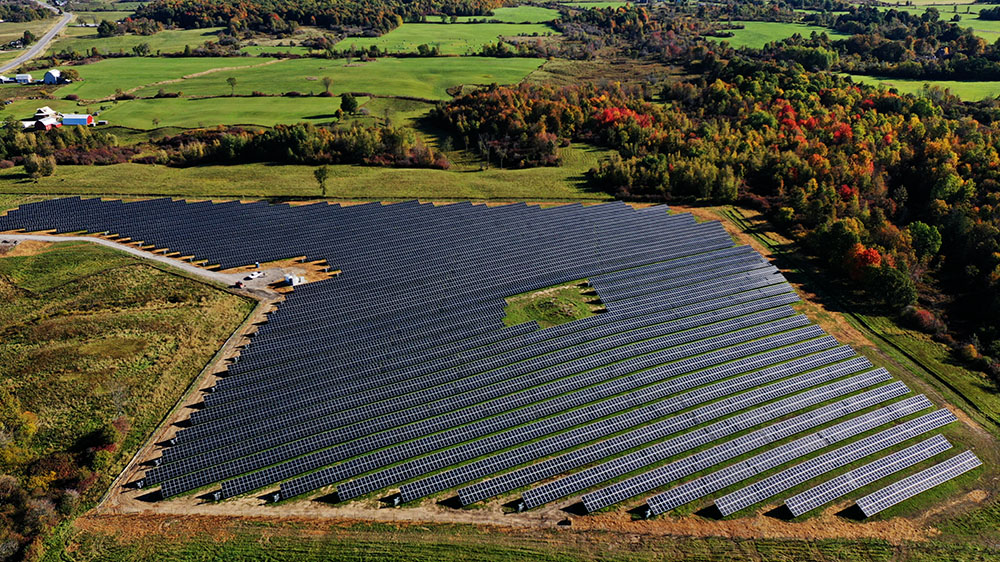 Aerial view of Gouverneur 2 Solar Farm in New York