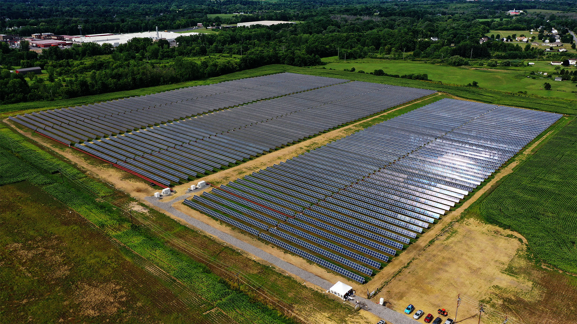 Aerial View of PureSky Energy Queen Meadows 2 Solar Farm in New York